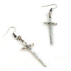 silver sword earrings