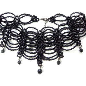 black beaded gothic choker