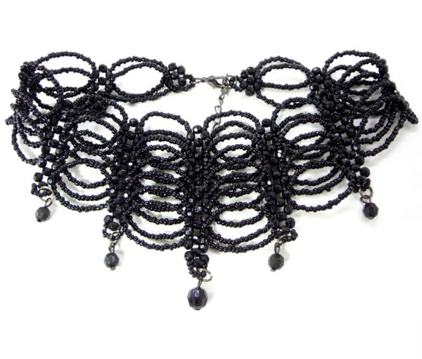 black beaded gothic choker