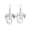 silver fantasy dragon earrings