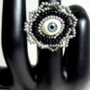 beaded evil eye ring