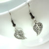 silver toned leaf earrings