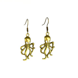 small bronze octopus earrings