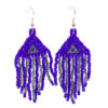 blue fringe earrings