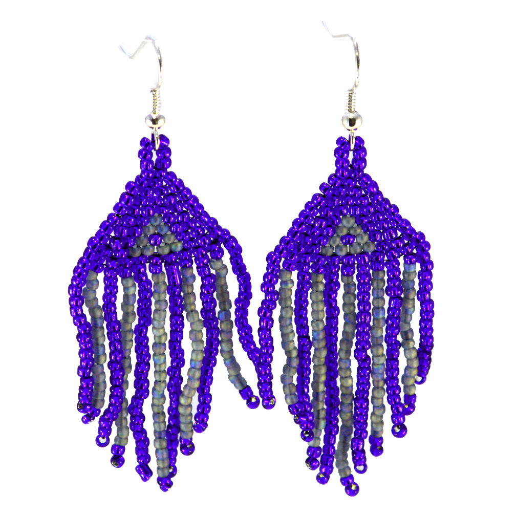 Blue Fringe Earrings - Megan Petersen Jewelry