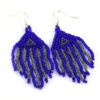 blue fringe earrings