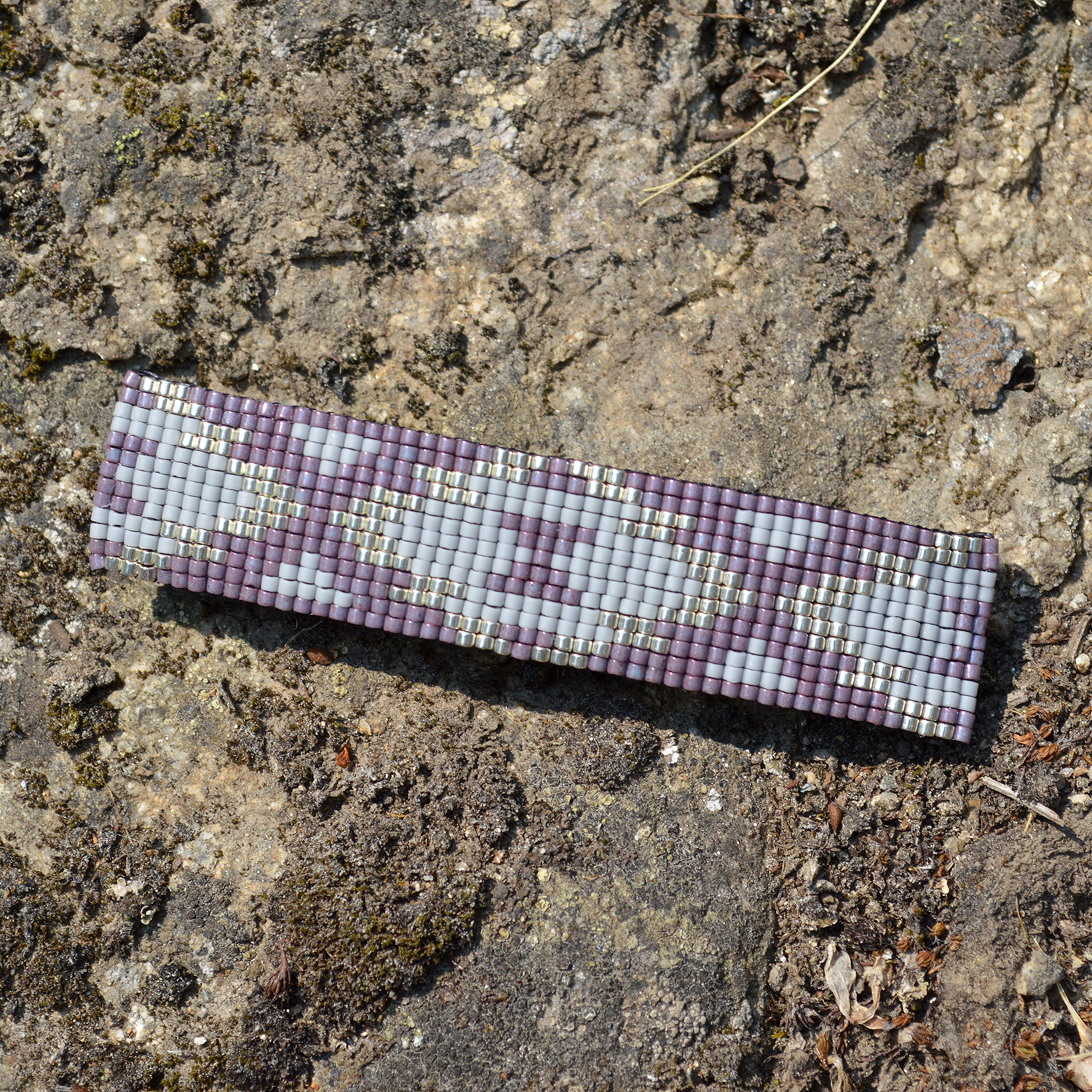 beaded purple barrette