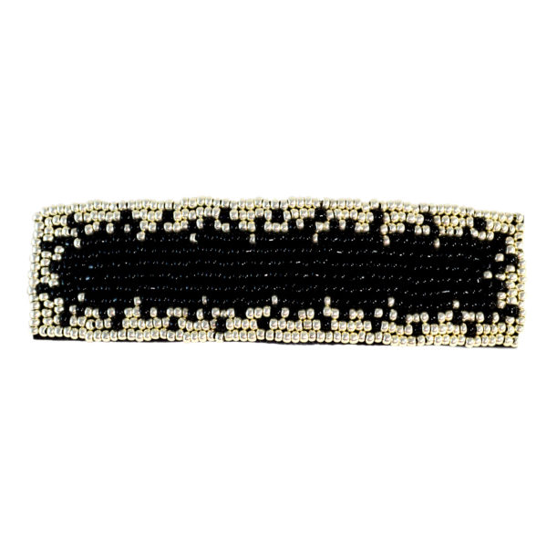black and silver barrette