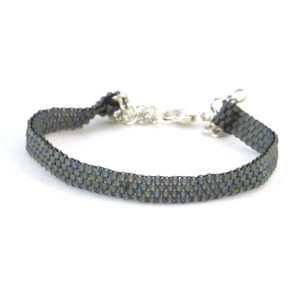 blue gray slim stacking bracelet boho jewelry by megan petersen