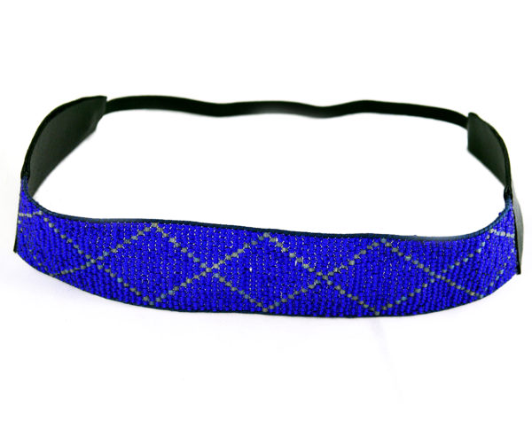 cobalt blue beaded headband