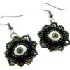 green evil eye earrings