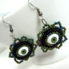 green evil eye earrings