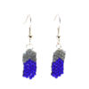 simple blue beaded feather earrings