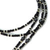 slim black and silver beaded lanyard