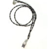 slim black and silver beaded lanyard