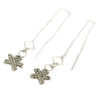 drop star threader earrings silver
