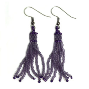 purple tassel earrings