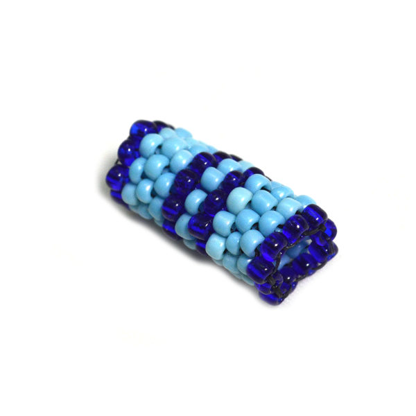 blue dreadlock bead