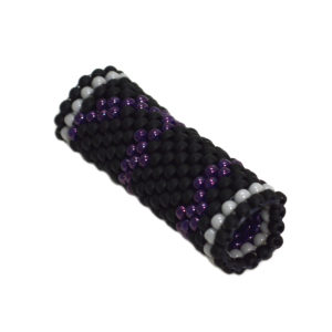 black and purple swirl dreadlock bead