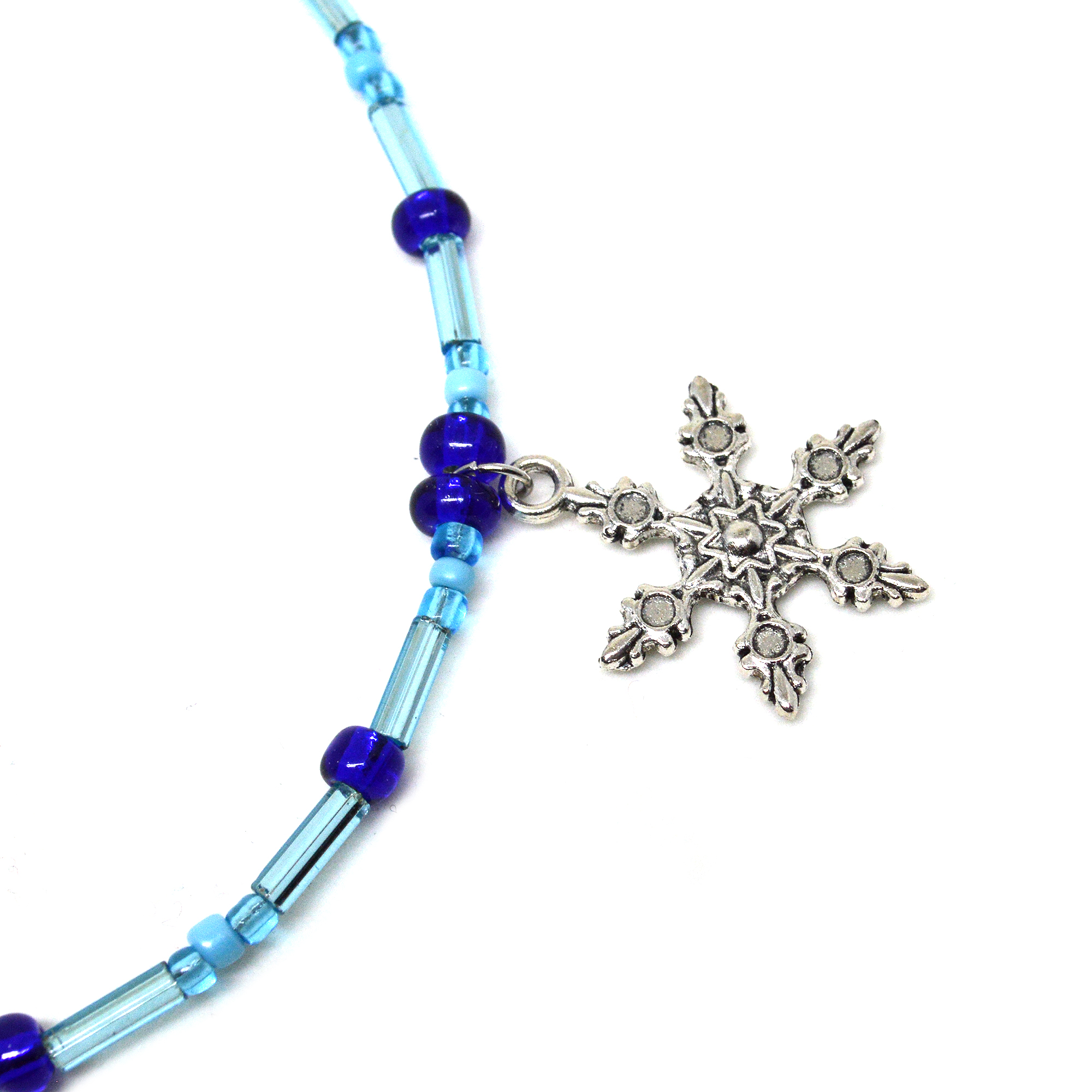 Frozen Snowflake Blue Anklet