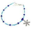 Frozen Snowflake Blue Anklet