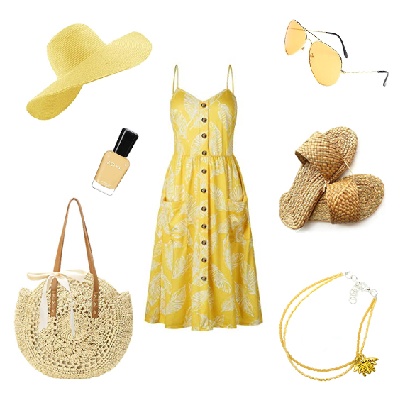 honey Bee Anklet Summer Yellow Outfit for Women