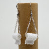 toilet paper earrings on silver chain