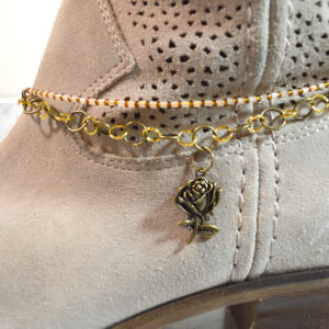 Womens boot jewelry rose charm