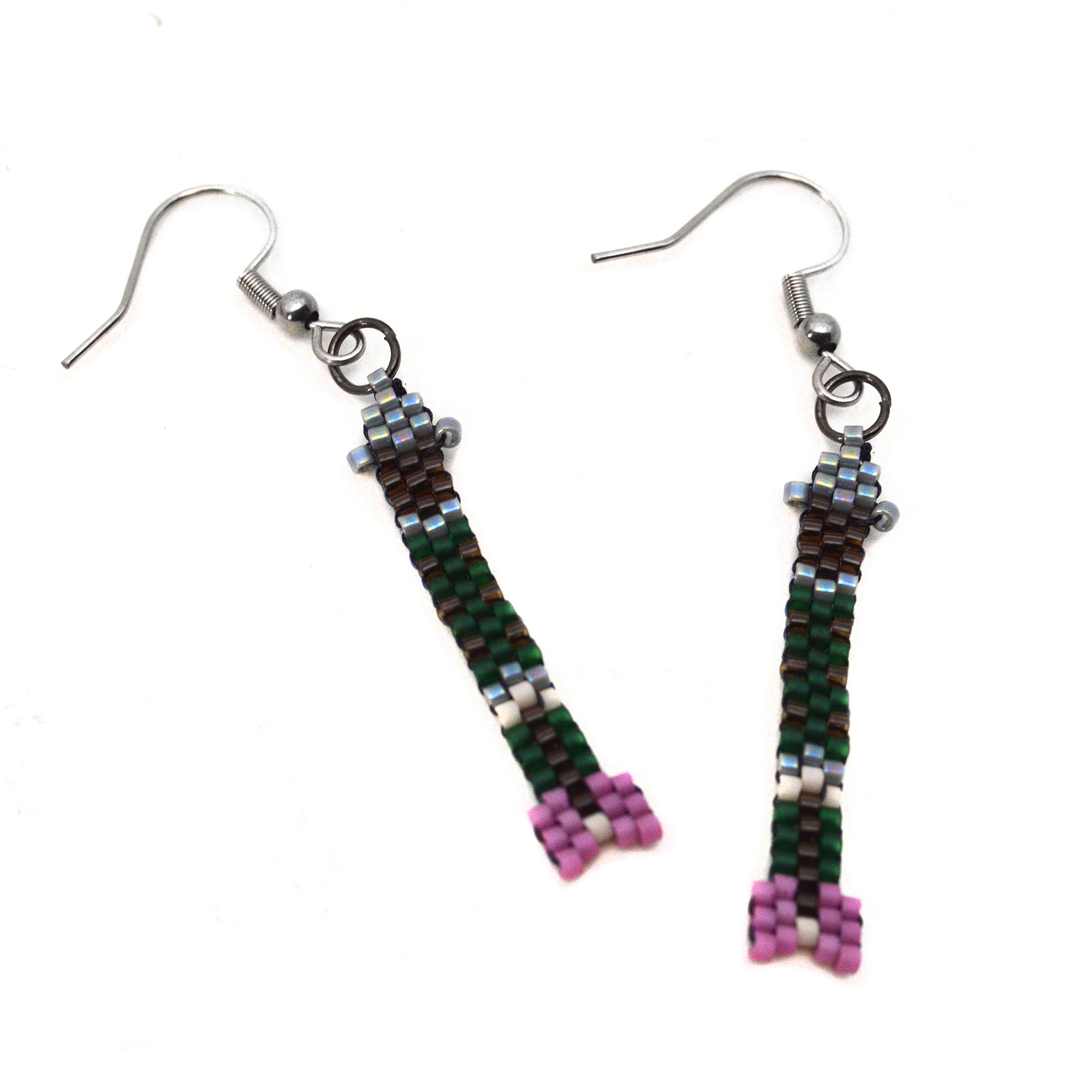 beaded boho arrow earrings