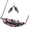 boho princess bundle feather necklace and earrings set