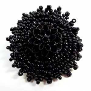 beaded black on black fashion brooch pin