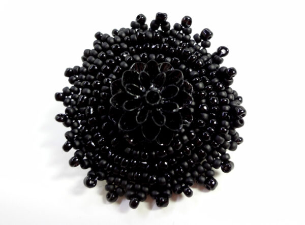 beaded black on black fashion brooch pin