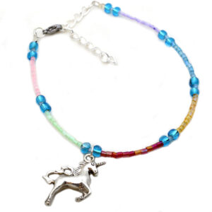 rainbow unicorn anklet