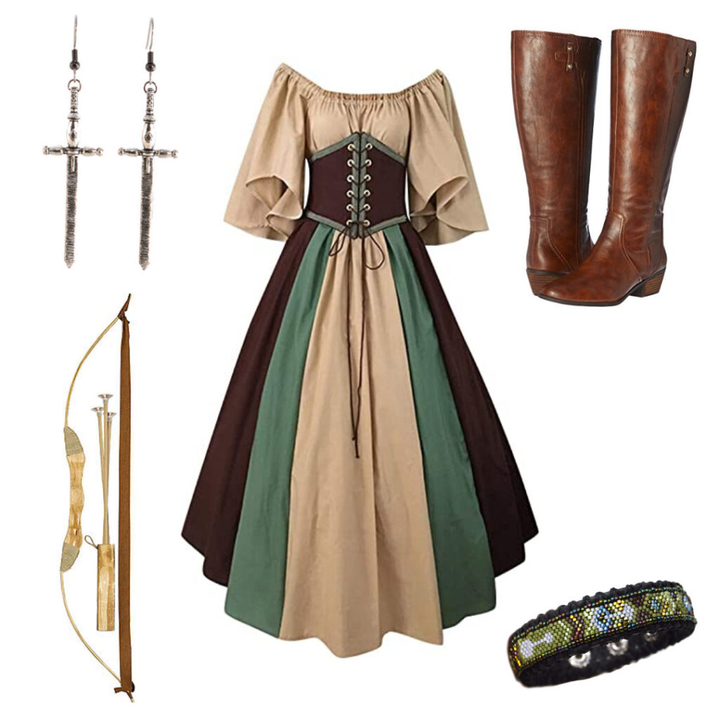 medieval costume Halloween idea with jewelry