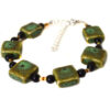 dark earthy green hippie anklet