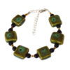 dark earthy green hippie anklet