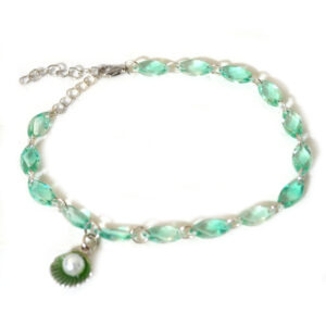 shell charm light green beach jewelry anklet