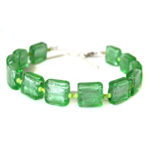 sparkling light green glass womens anklet