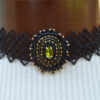 Celtic Green Lace Rhinestone Crystal Gothic Choker