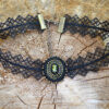 Celtic Green Lace Rhinestone Crystal Gothic Choker