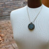 forest green autumn stone pendant statement necklace