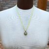 Sparkling Pale Green and Gold Ribbon Rhinestone New Orleans Style Necklace Boho Jewelry for Women