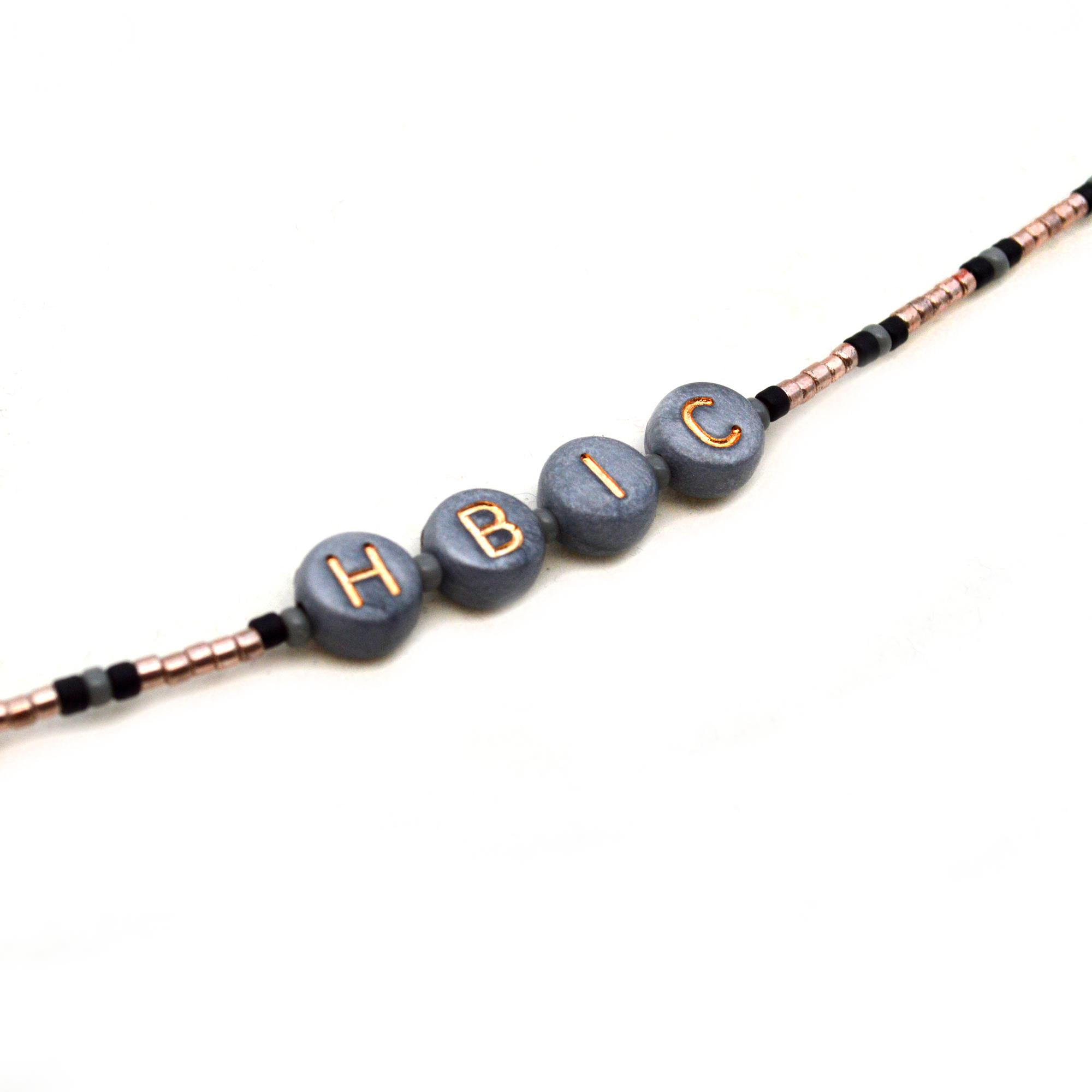 HBIC Head bitch In Charge Rose Gold initials Anklet