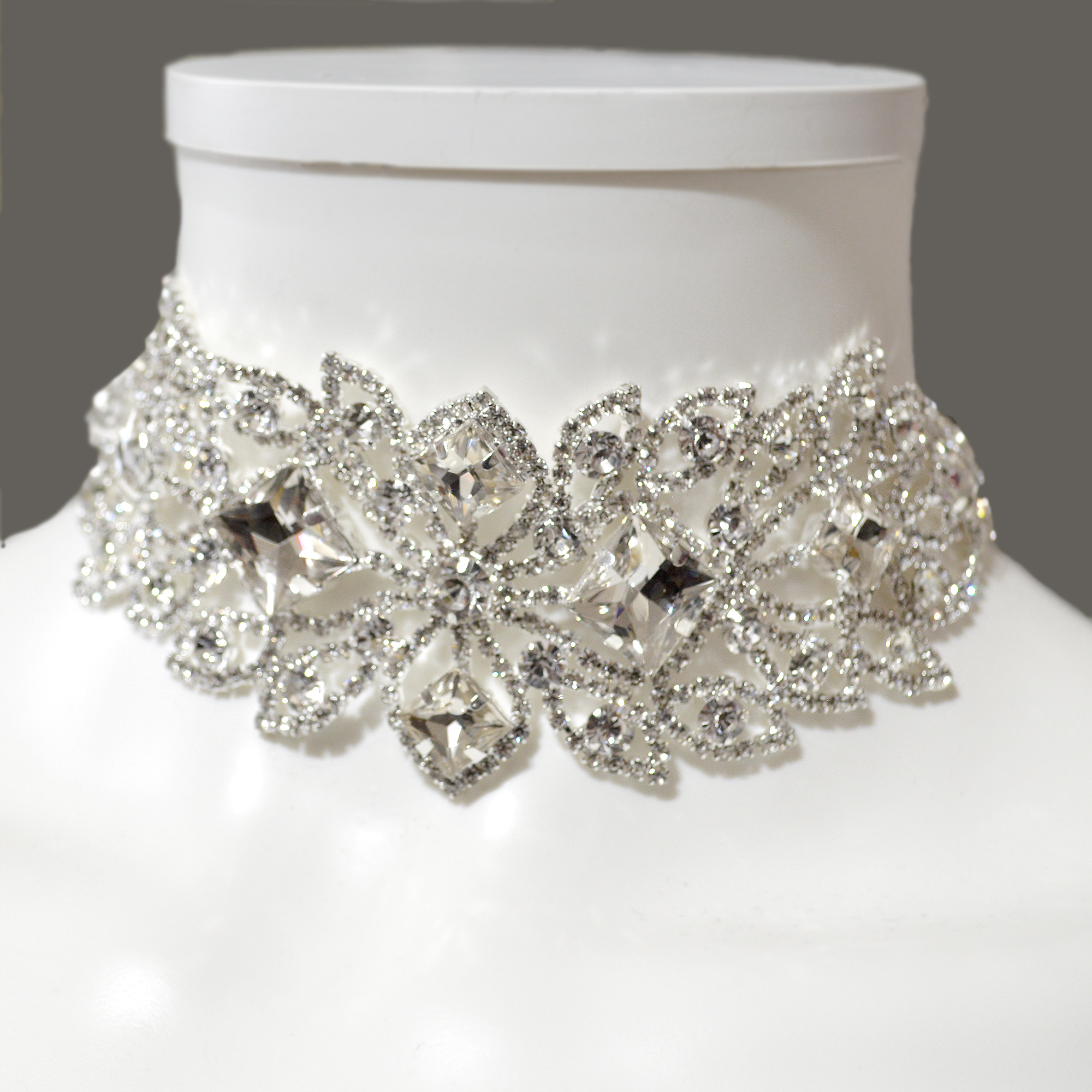 formal bridal crystal choker