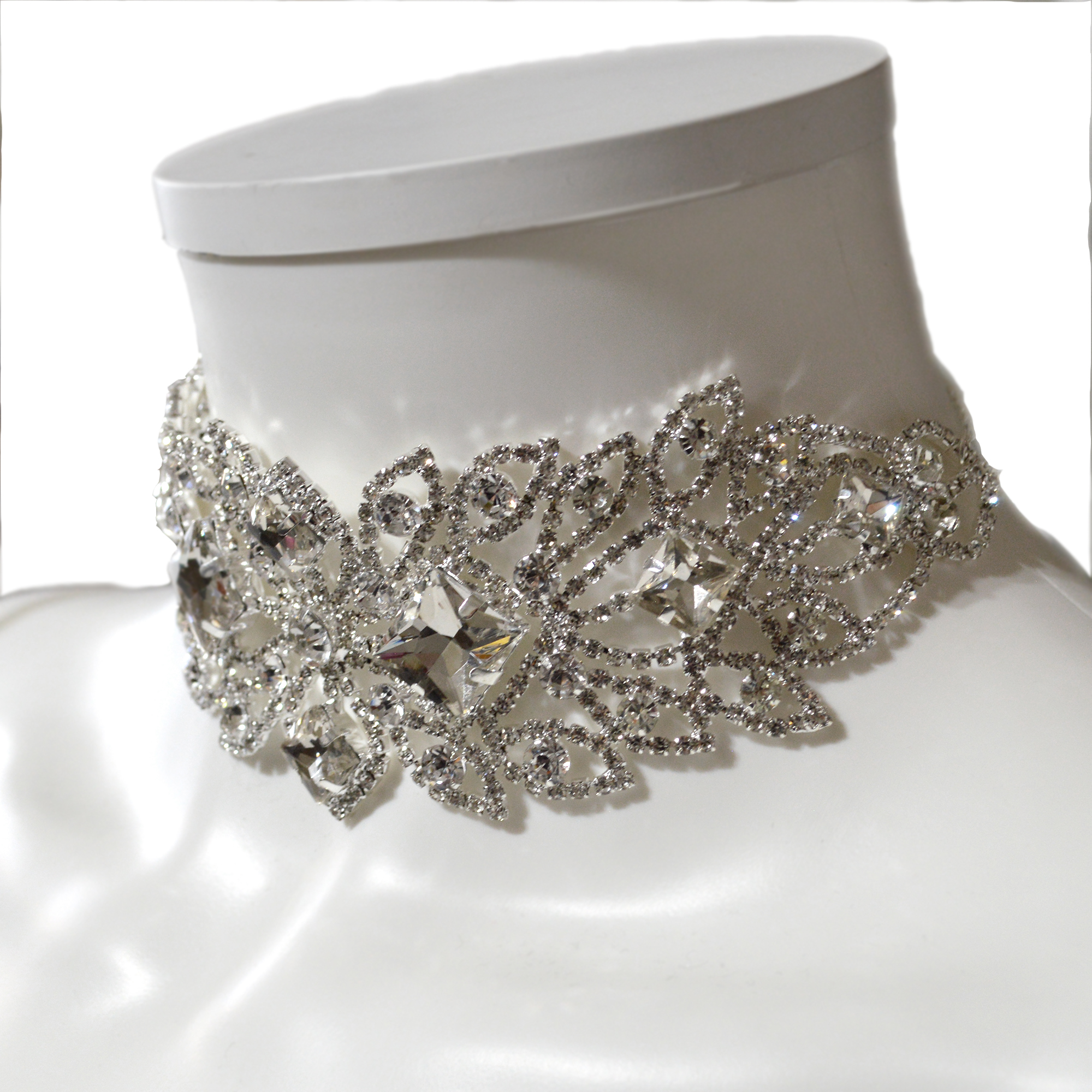 formal bridal crystal choker