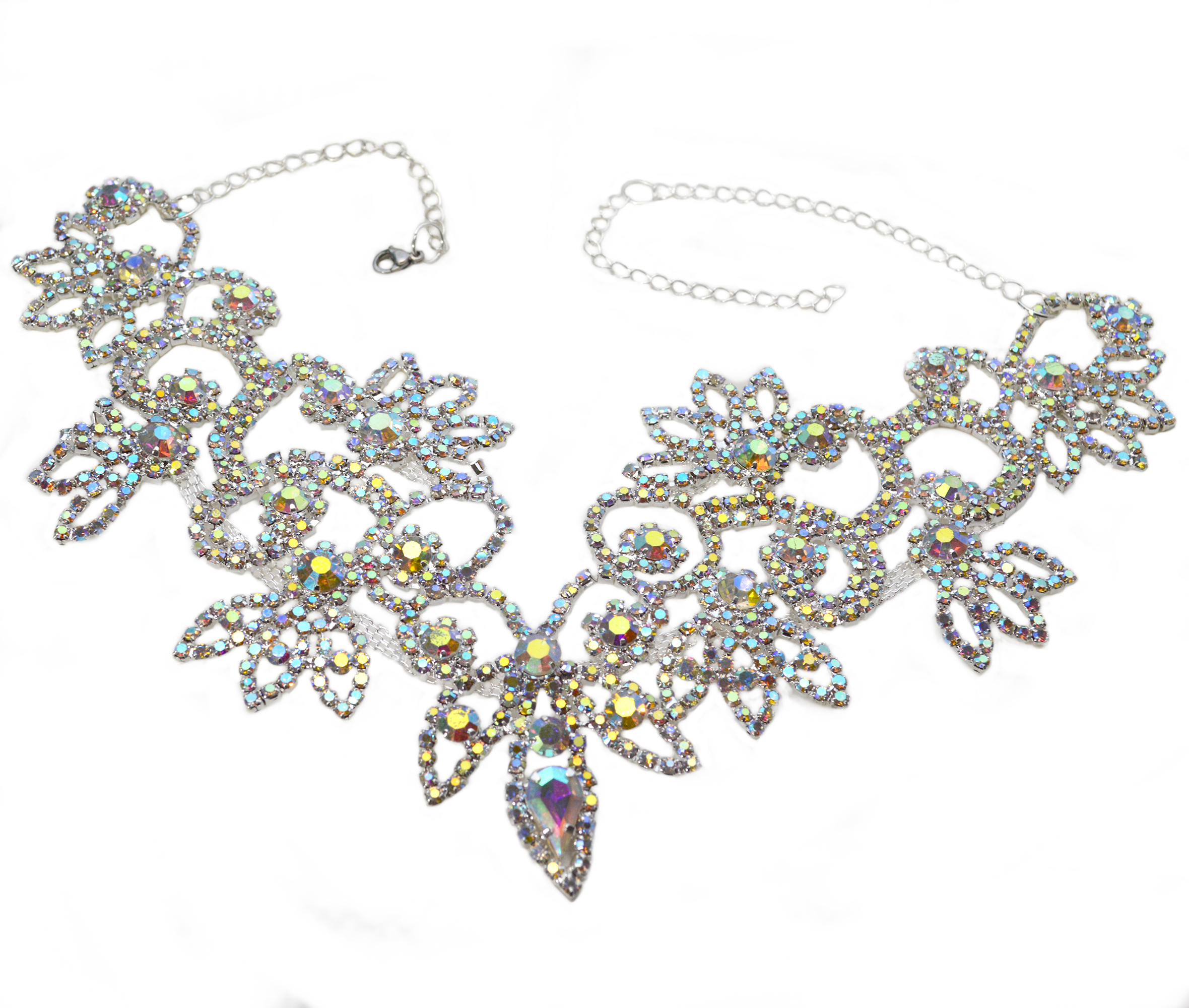 Rainbow sales rhinestone choker