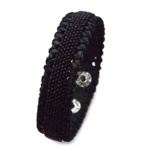 black on black mens cuff faux leather snap on bracelet for stacking