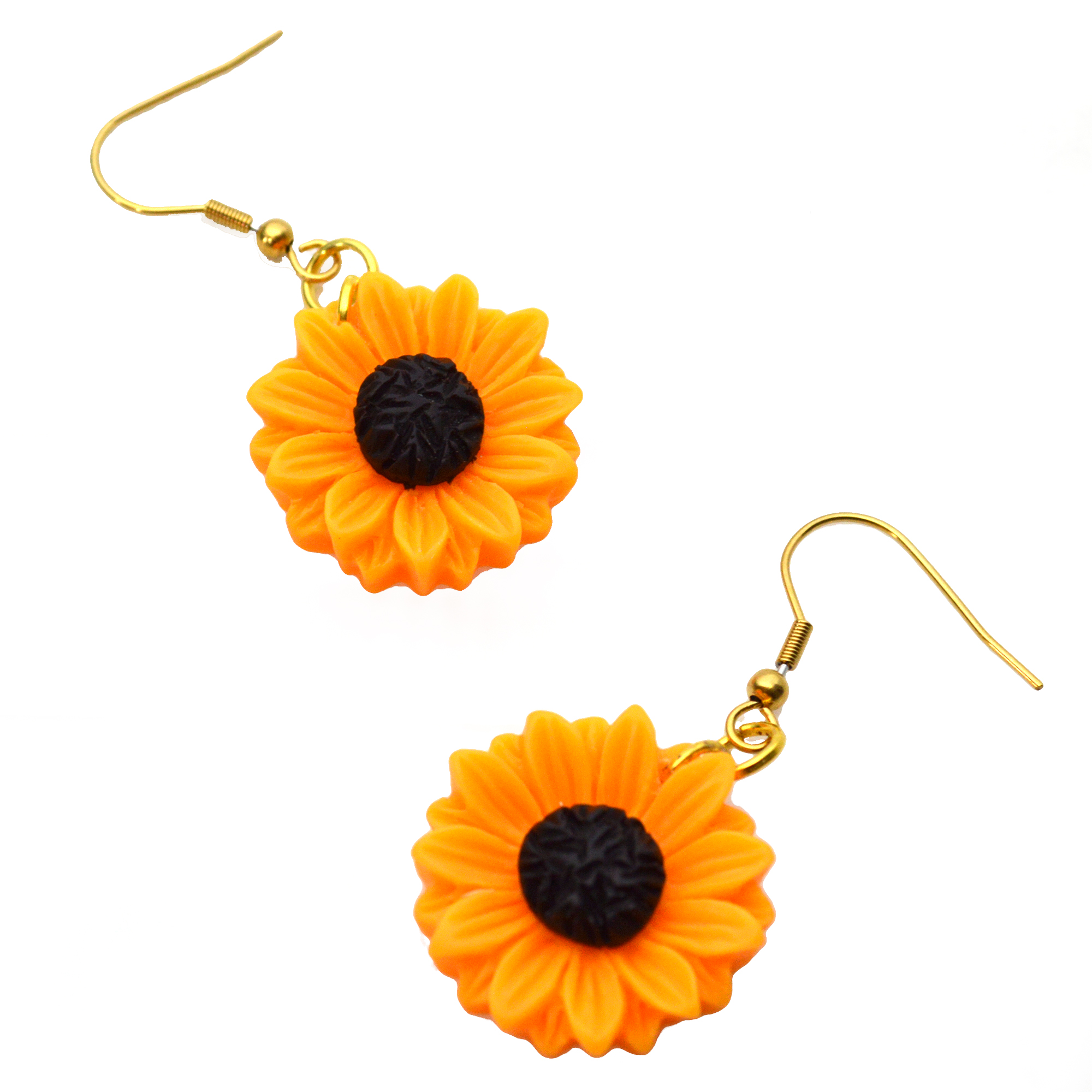 orange sunflower earrings