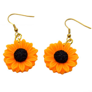 orange sunflower earrings